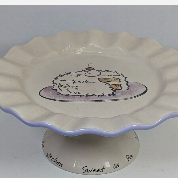 The White Barn Candle Co Other - The White Barn Candle Co Ceramic Pedestal Cake Dish Candle Plate Birthday Ruffle
